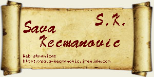 Sava Kecmanović vizit kartica